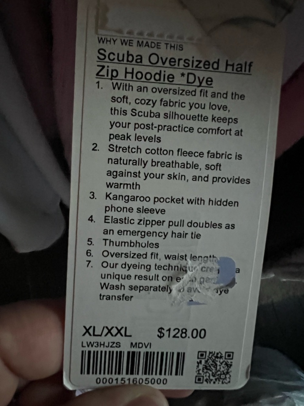 Lululemon Scuba Oversized Half Zip Hoodie Dye Lavender XL XXL NWT - Picture 2 of 3